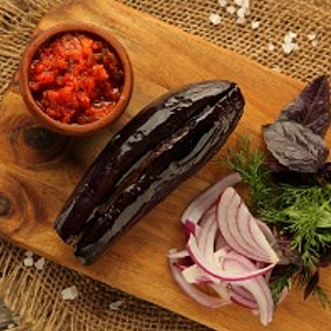 Шашлык из баклажанов с курдюком