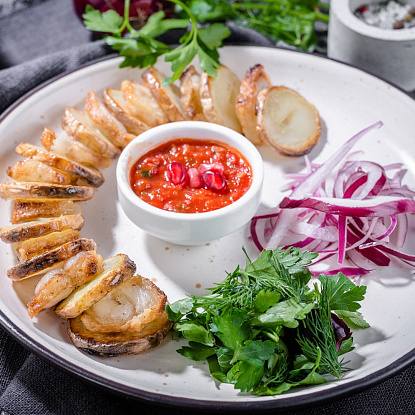 Шашлык из картофеля с курдюком